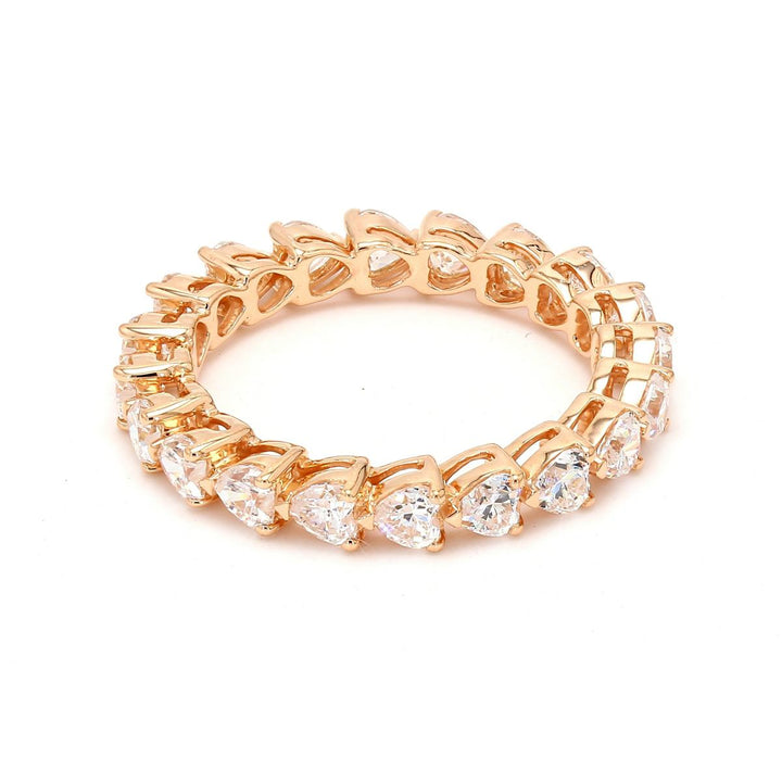 Heart Brilliant Lab-Grown Diamond Eternity Ring 14k Rose Gold