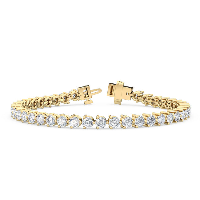 5.18ctw Round Brilliant Lab-Grown Diamond Tennis Bracelet in 14k Yellow Gold