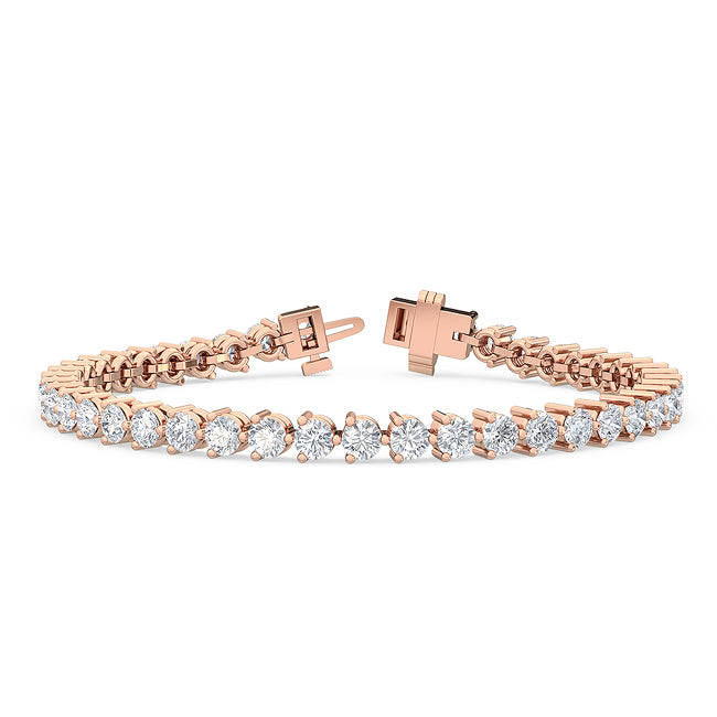 5.18ctw Round Brilliant Lab-Grown Diamond Tennis Bracelet in 14k Rose Gold