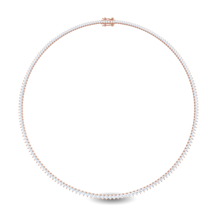 10ctw Diamond Tennis Necklace in 14k Rose Gold