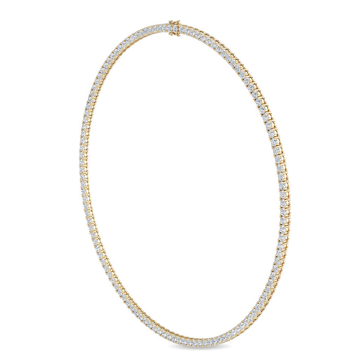 12.60ctw Round Brilliant Lab-Grown Diamond Tennis Necklace in 14k Yellow Gold