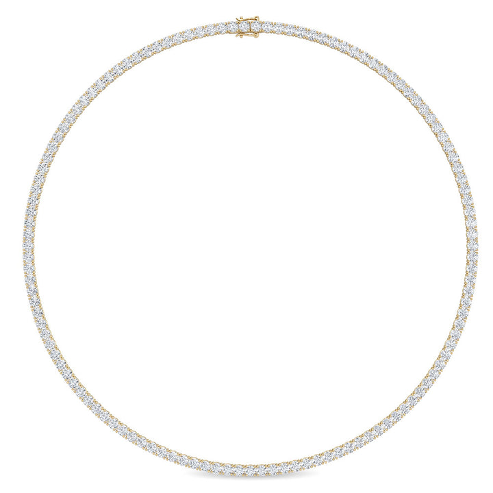 12.60ctw Round Brilliant Lab-Grown Diamond Tennis Necklace in 14k Yellow Gold