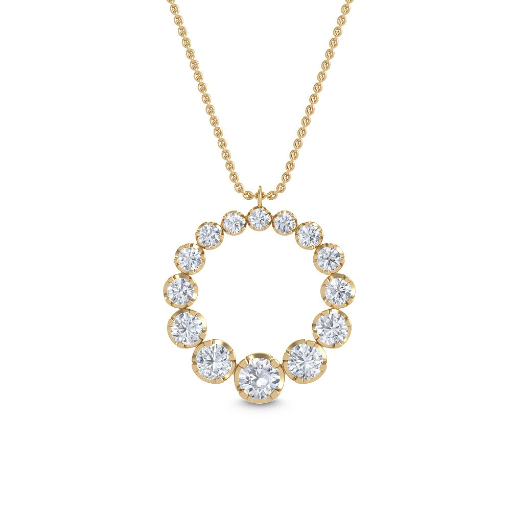 0.56ctw Round Brilliant Lab-Grown Diamond Circle Necklace in 14k Yellow Gold
