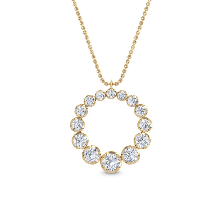 0.56ctw Round Brilliant Lab-Grown Diamond Circle Necklace in 14k Yellow Gold