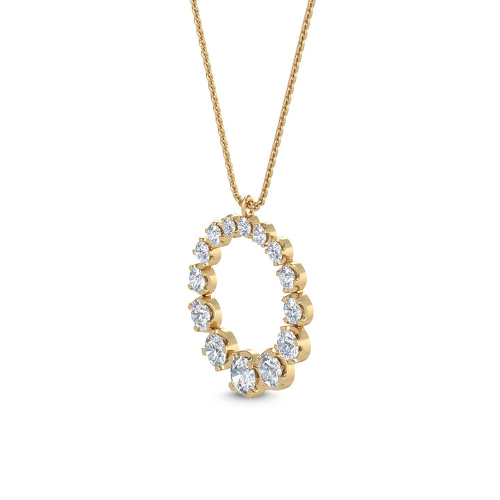 0.56ctw Round Brilliant Lab-Grown Diamond Circle Necklace in 14k Yellow Gold