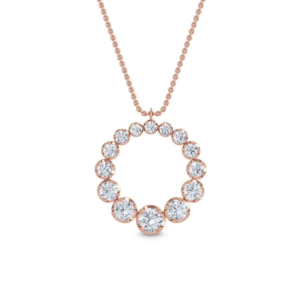 0.56ctw Round Brilliant Lab-Grown Diamond Circle Necklace in 14k Rose Gold