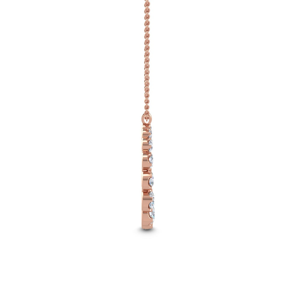 0.56ctw Round Brilliant Lab-Grown Diamond Circle Necklace in 14k Rose Gold