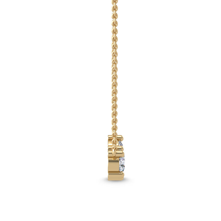 0.90ctw Round Brilliant Lab-Grown Diamond 3-Stone Necklace in 14k Yellow Gold