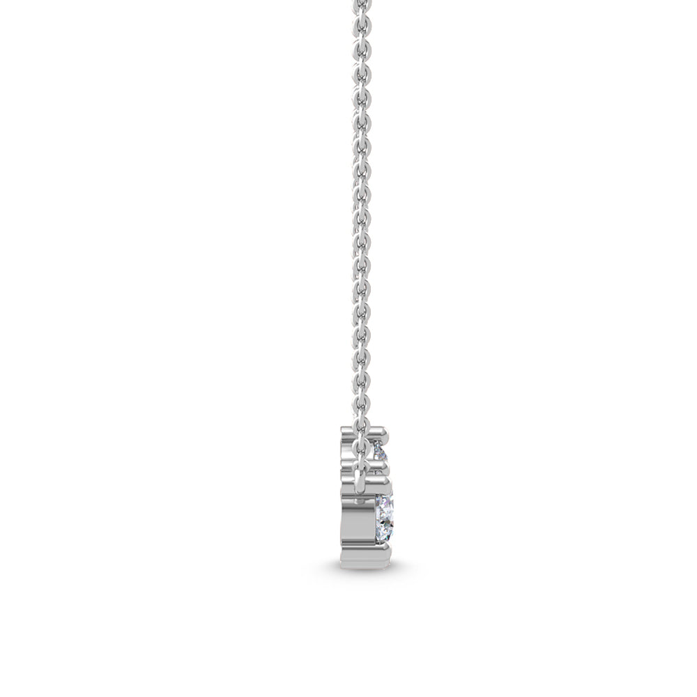 0.90ctw Round Brilliant Lab-Grown Diamond 3-Stone Necklace in 14k White Gold