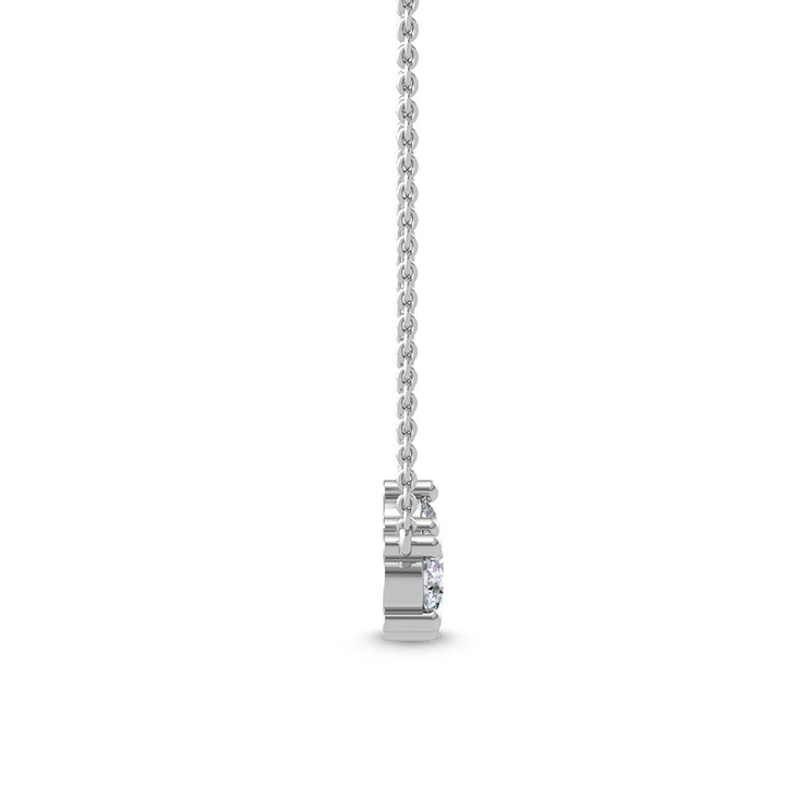 0.90ctw Round Brilliant Lab-Grown Diamond 3-Stone Necklace in 14k White Gold