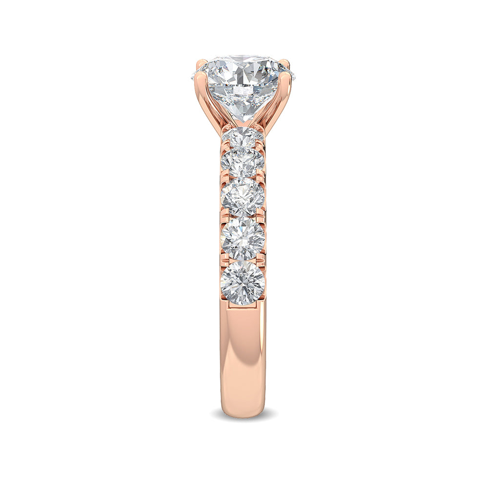 2cts Round Brilliant Lab-Grown Diamond 14 Karat Rose Gold Engagement Ring