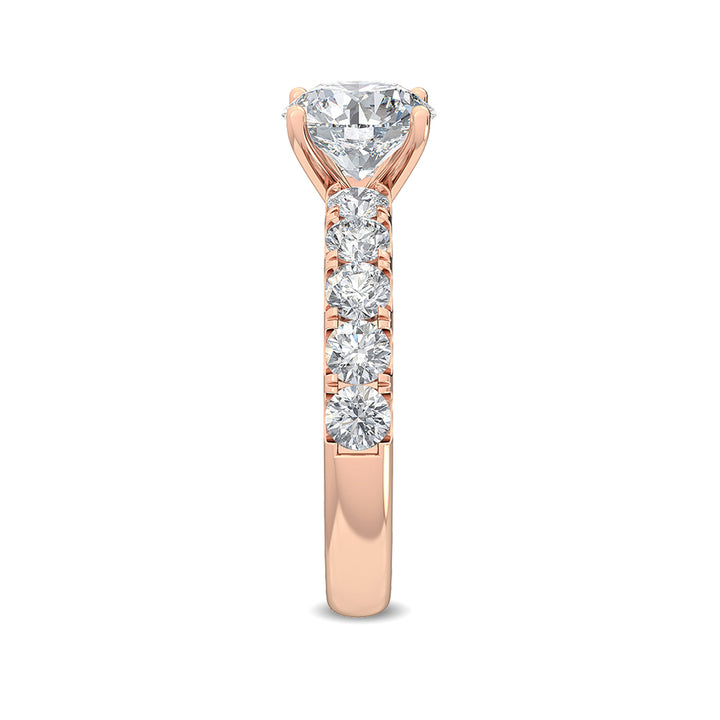 2cts Round Brilliant Lab-Grown Diamond 14 Karat Rose Gold Engagement Ring