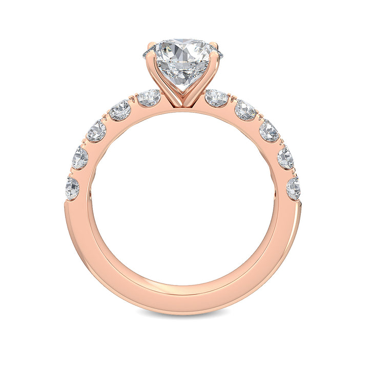 2cts Round Brilliant Lab-Grown Diamond 14 Karat Rose Gold Engagement Ring