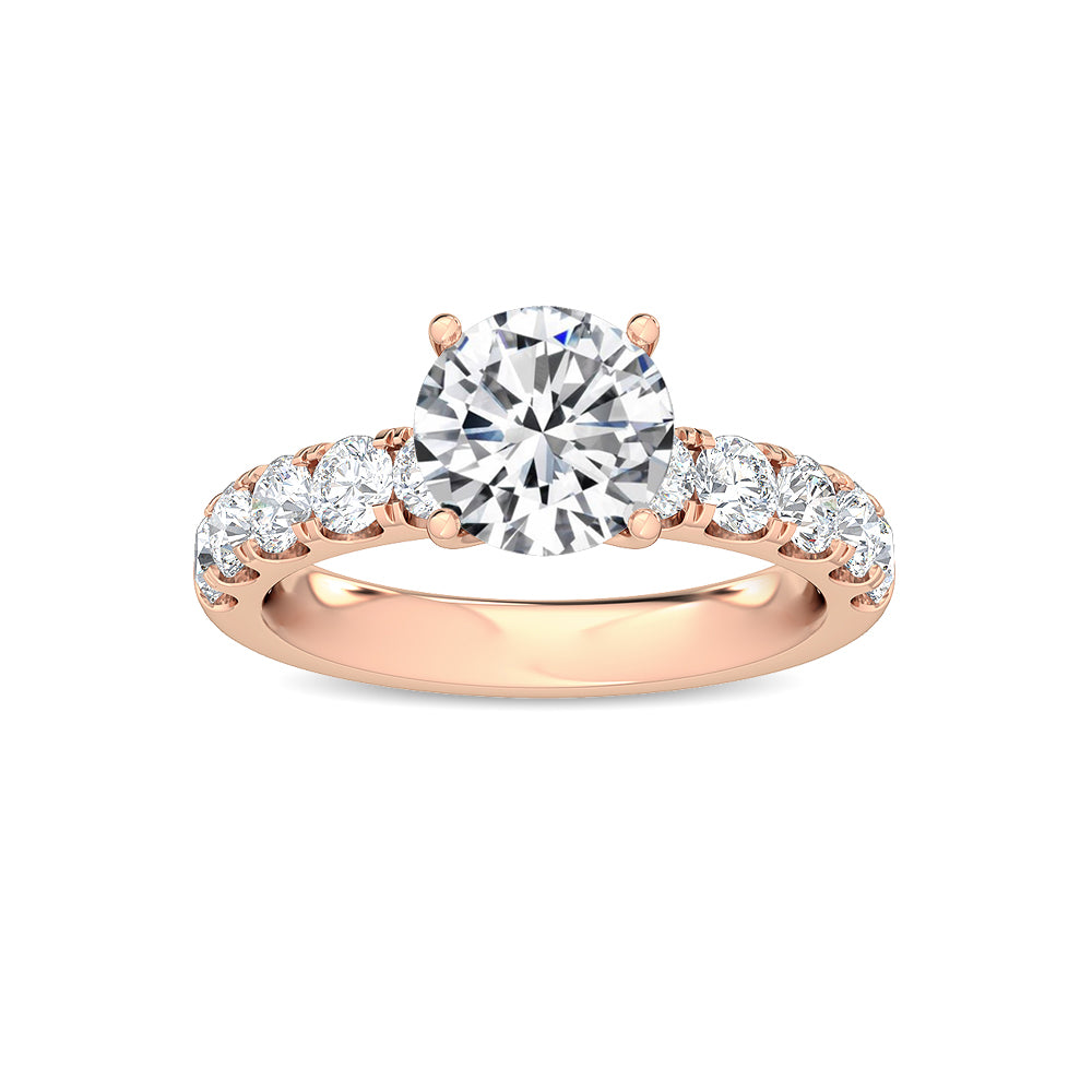 2cts Round Brilliant Lab-Grown Diamond 14 Karat Rose Gold Engagement Ring
