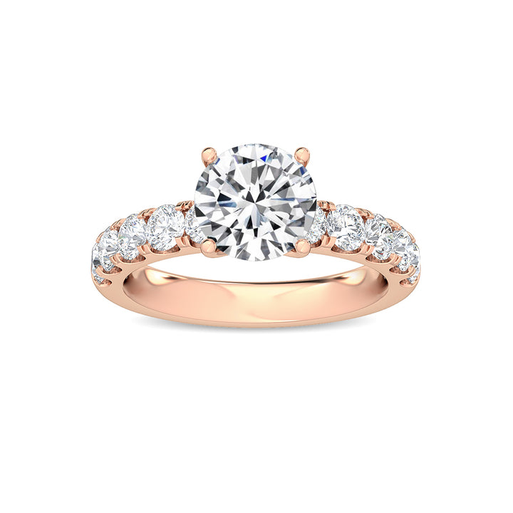2cts Round Brilliant Lab-Grown Diamond 14 Karat Rose Gold Engagement Ring