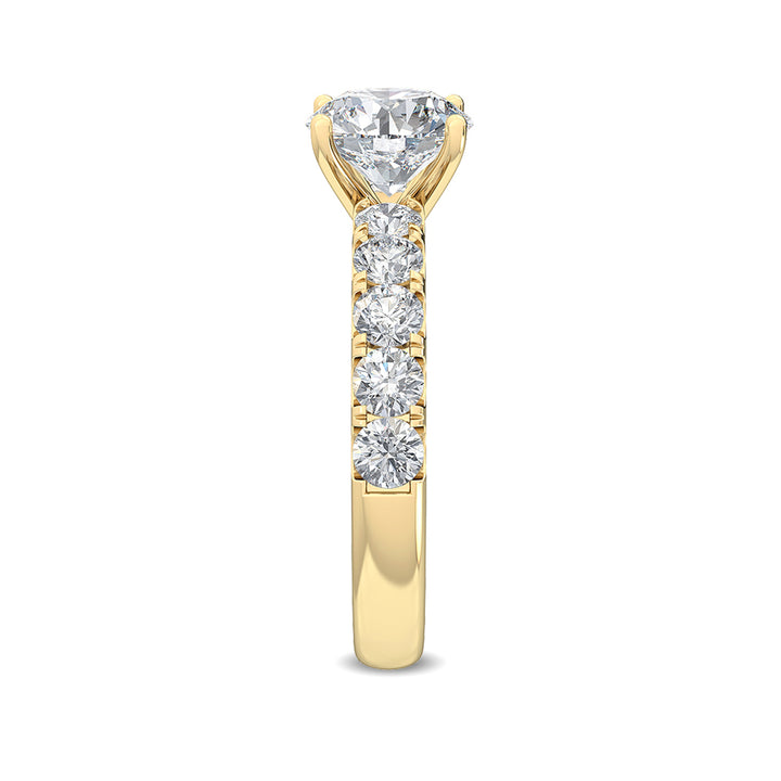 2cts Round Brilliant Lab-Grown Diamond 14 Karat Yellow Gold Engagement Ring