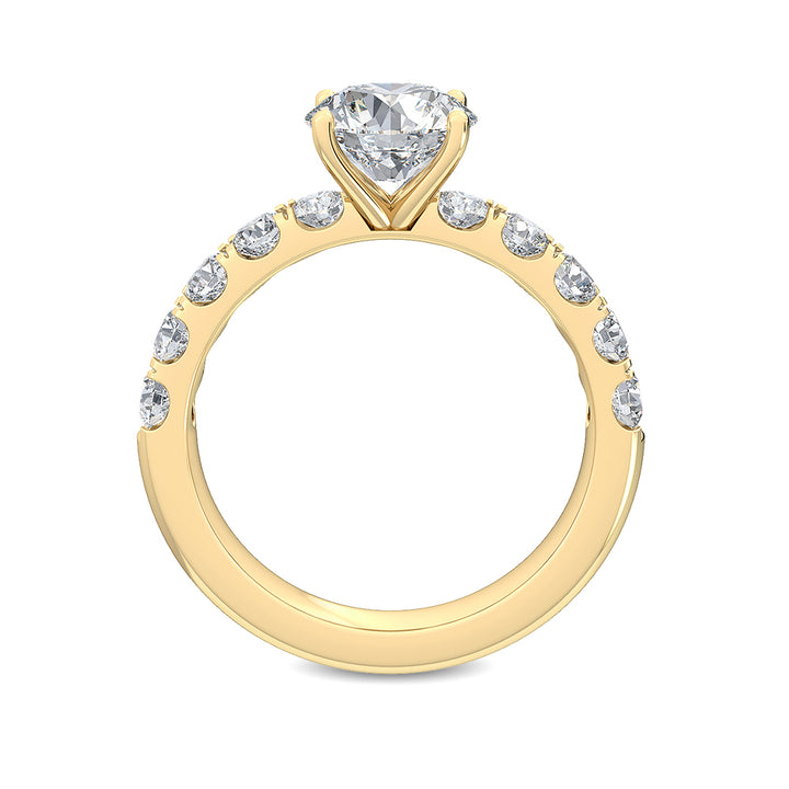 2cts Round Brilliant Lab-Grown Diamond 14 Karat Yellow Gold Engagement Ring