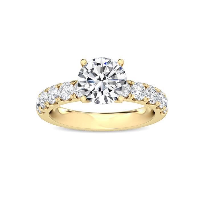 2cts Round Brilliant Lab-Grown Diamond 14 Karat Yellow Gold Engagement Ring