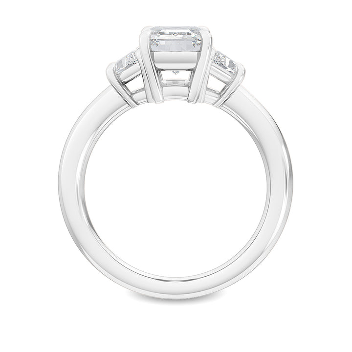 IGI Graded 2.67ctw Emerald Cut & Trapezoid Lab-Grown Diamond Engagement Ring 14k White Gold