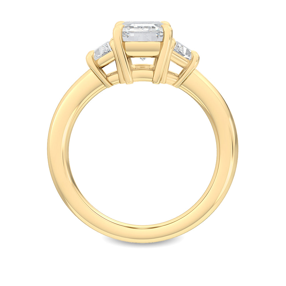 IGI Graded 2.67ctw Emerald Cut & Trapezoid Lab-Grown Diamond Engagement Ring 14k Yellow Gold