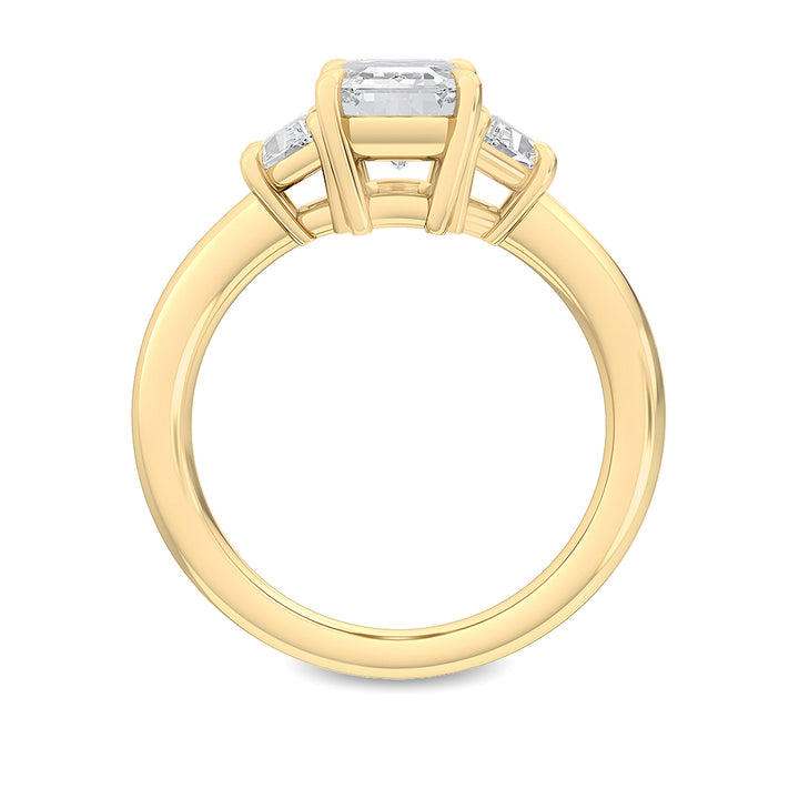 IGI Graded 2.67ctw Emerald Cut & Trapezoid Lab-Grown Diamond Engagement Ring 14k Yellow Gold