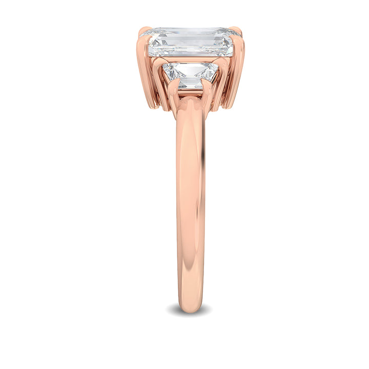 IGI Graded 2.67ctw Emerald Cut & Trapezoid Lab-Grown Diamond Engagement Ring 14k Rose Gold