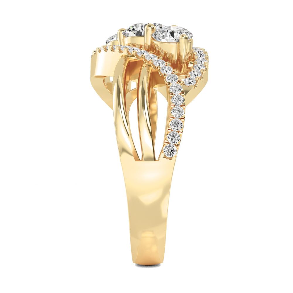 1.26ctw Round Brilliant Lab-Grown Diamond 3-Stone Ring in 14k Yellow Gold