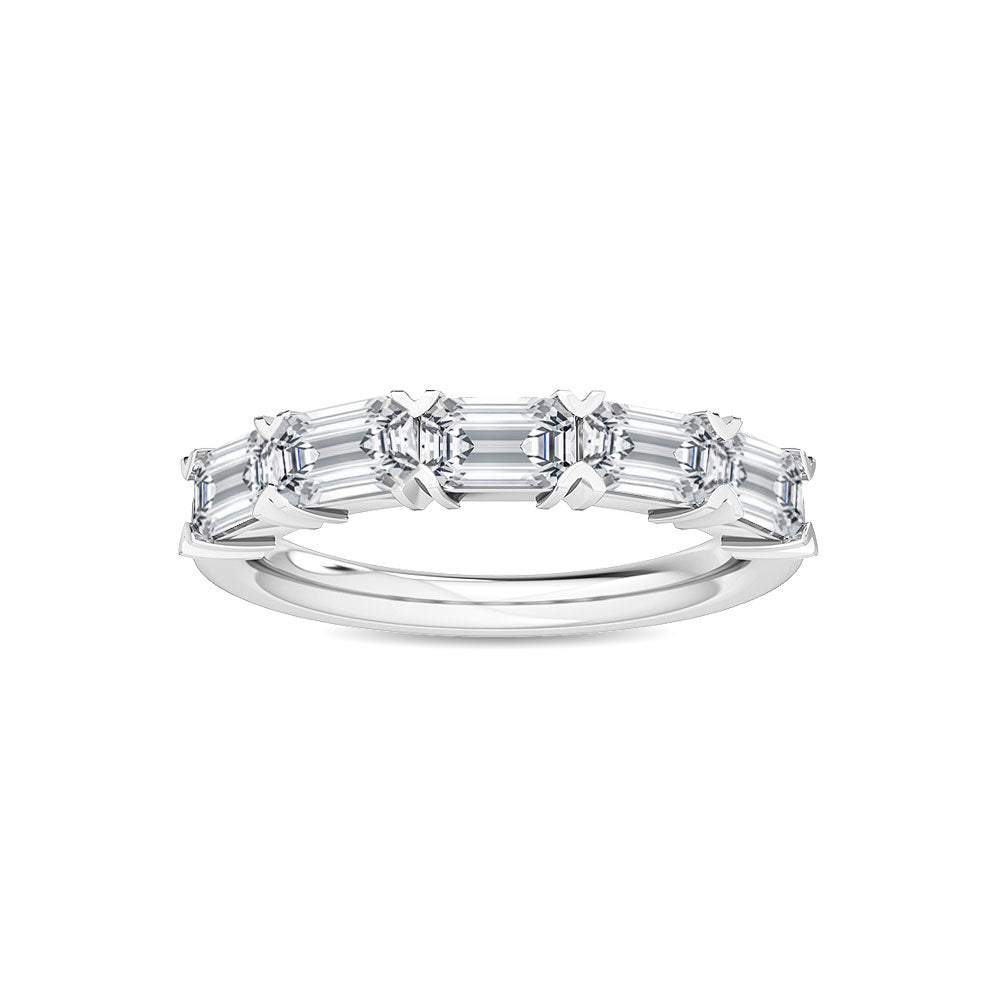 1.47ctw Emerald Cut Lab-Grown Diamond East-West Stackable Band in 14k White Gold