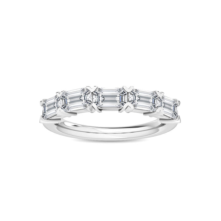 1.47ctw Emerald Cut Lab-Grown Diamond East-West Stackable Band in 14k White Gold