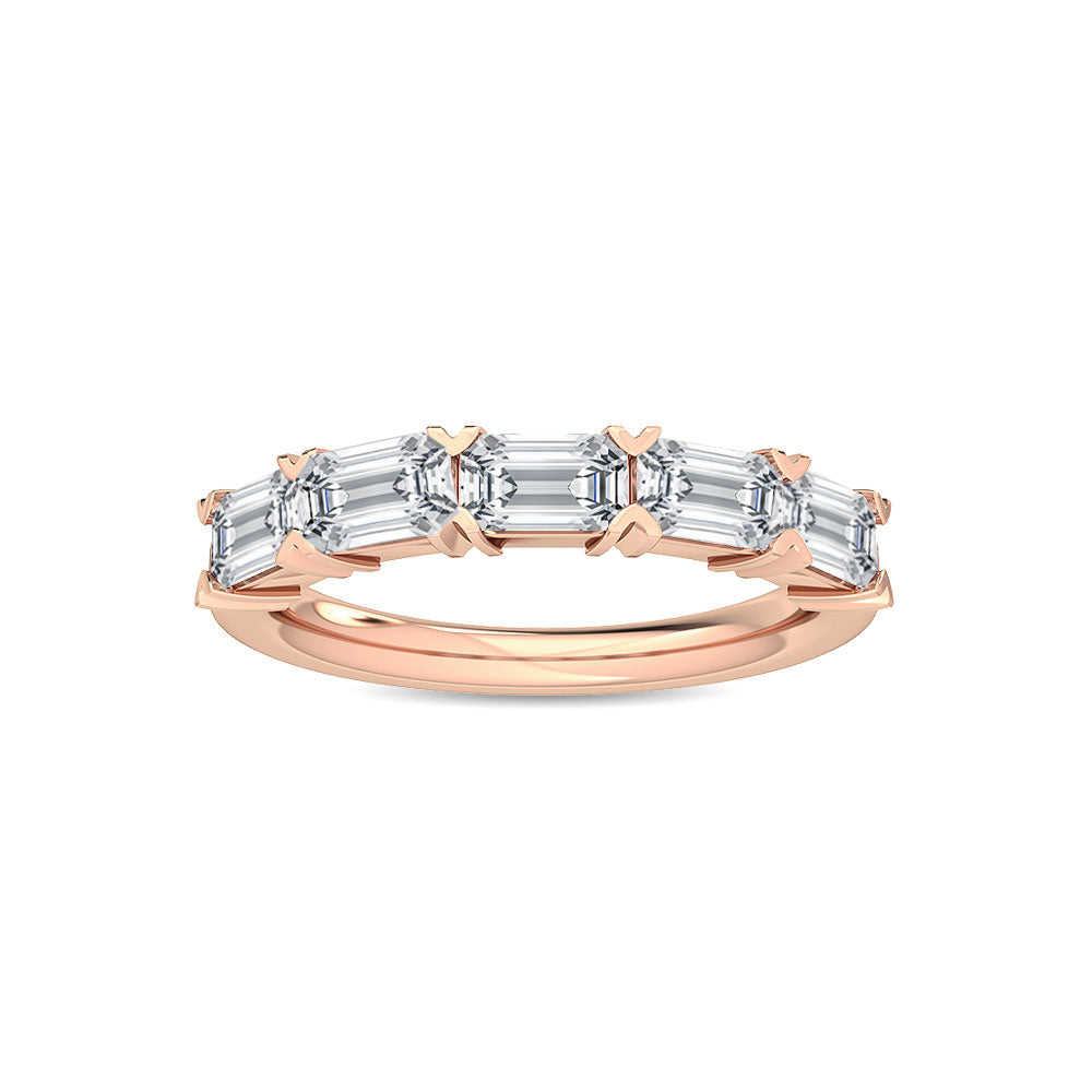 1.47ctw Emerald Cut Lab-Grown Diamond East-West Stackable Band in 14k Rose Gold