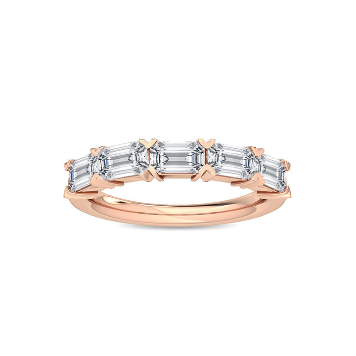 1.47ctw Emerald Cut Lab-Grown Diamond East-West Stackable Band in 14k Rose Gold