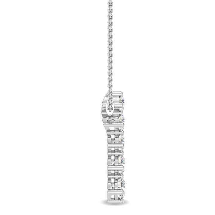 1.09ctw Round Brilliant Lab-Grown Diamond 5-Stone Pendant Necklace in 14k White Gold
