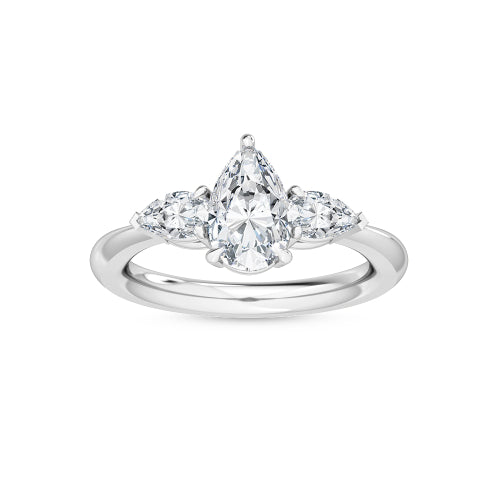 2.50ctw Pear Cut Lab-Grown Diamond 3-Stone Engagement Ring in 14k White Gold