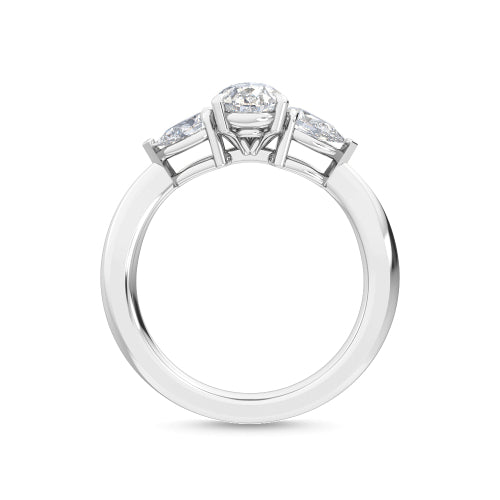 2.50ctw Pear Cut Lab-Grown Diamond 3-Stone Engagement Ring in 14k White Gold