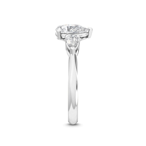 2.50ctw Pear Cut Lab-Grown Diamond 3-Stone Engagement Ring in 14k White Gold