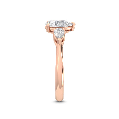 2.50ctw Pear Cut Lab-Grown Diamond 3-Stone Engagement Ring in 14k Rose Gold