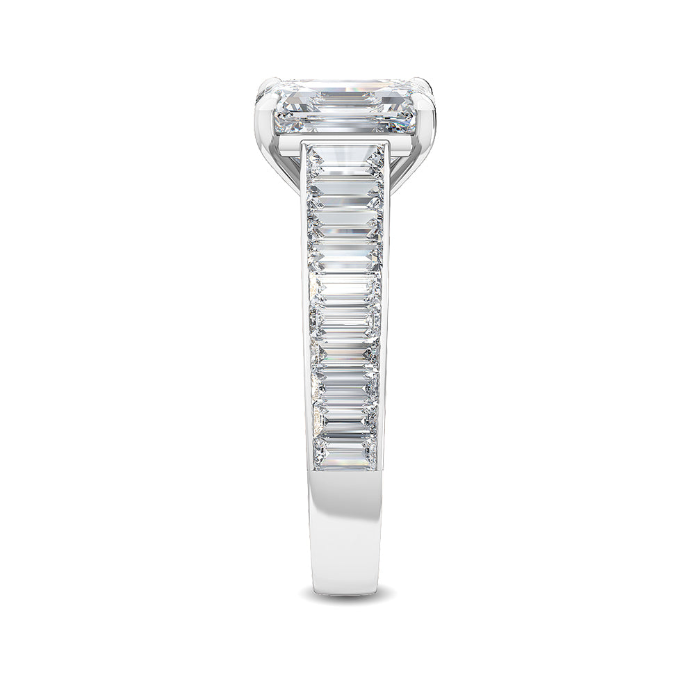 2.75ctw Emerald Cut & Baguette Lab-Grown Diamond Engagement Ring 14k White Gold