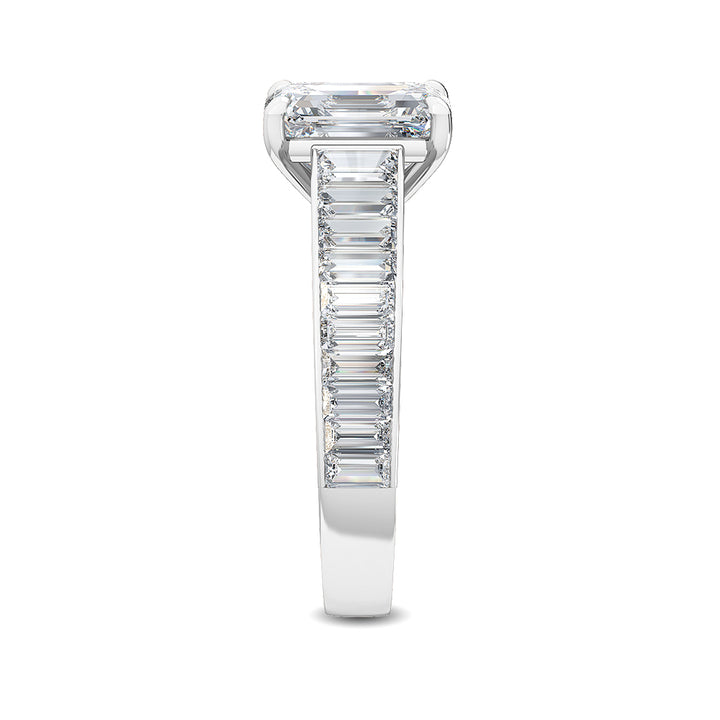 2.75ctw Emerald Cut & Baguette Lab-Grown Diamond Engagement Ring 14k White Gold