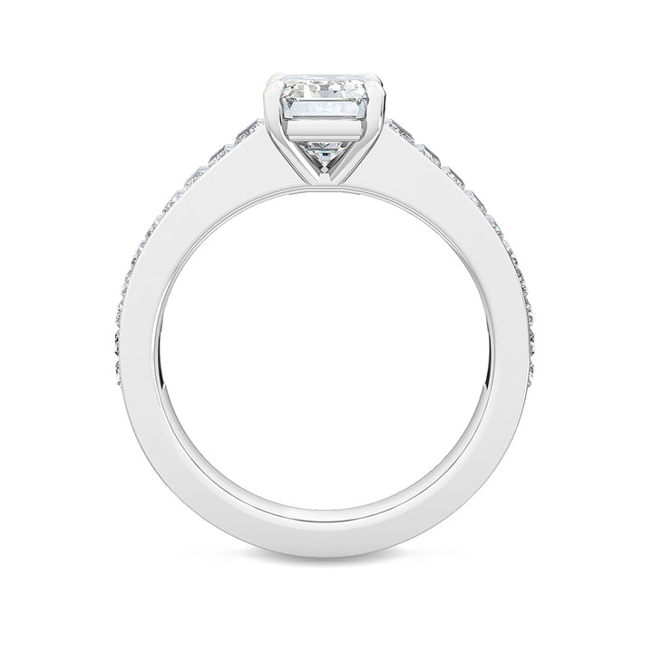 2.75ctw Emerald Cut & Baguette Lab-Grown Diamond Engagement Ring 14k White Gold