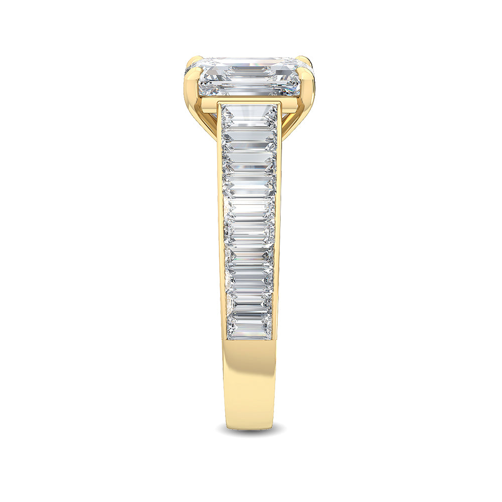 2.75ctw Emerald Cut & Baguette Lab-Grown Diamond Engagement Ring 14k Yellow Gold