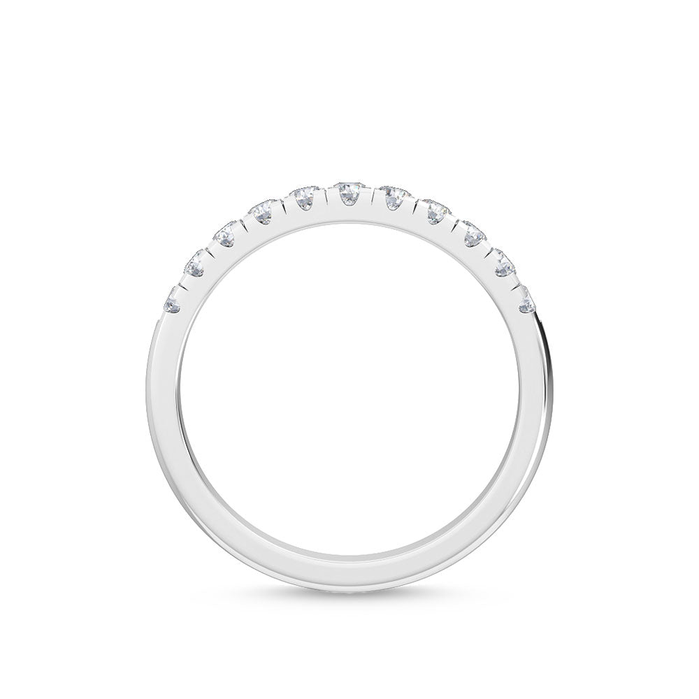 0.35ctw Round Brilliant Lab-Grown Diamond Wedding Band or Stackable Ring in 14k White Gold