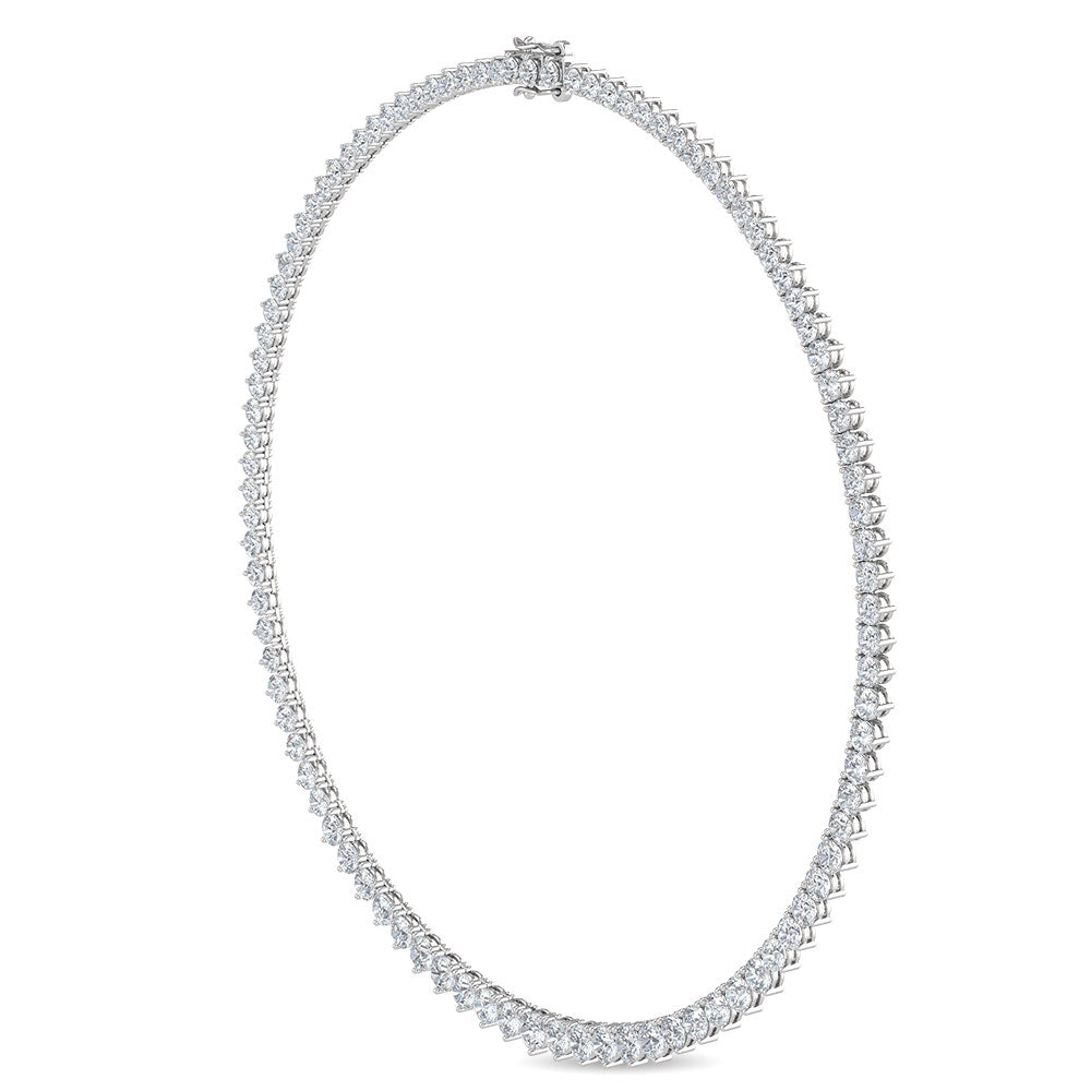 6.40ctw Round Brilliant Lab-Grown Diamond 16" Riviera Necklace in 14k White Gold