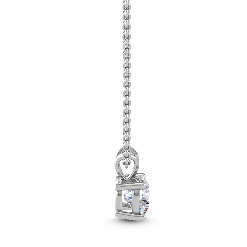 IGI Graded 1ct Round Brilliant Lab-Grown Diamond Solitaire Pendant Necklace in 14k White Gold