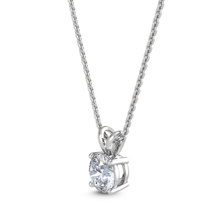 IGI Graded 1ct Round Brilliant Lab-Grown Diamond Solitaire Pendant Necklace in 14k White Gold