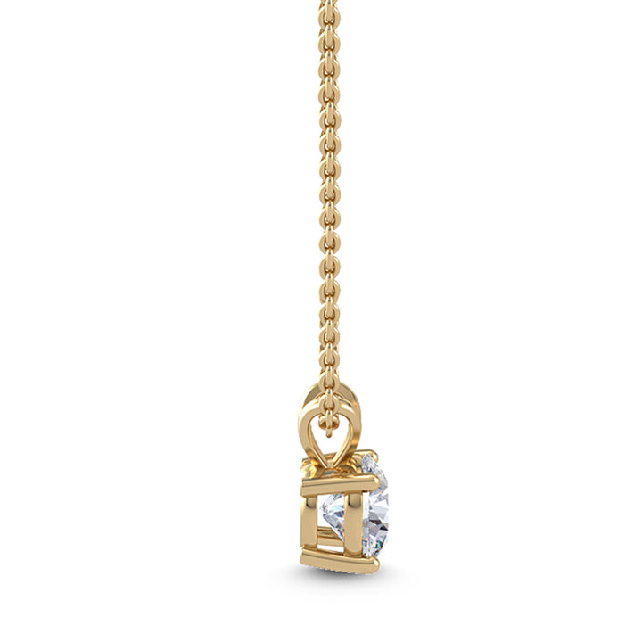 IGI Graded 1ct Round Brilliant Lab-Grown Diamond Solitaire Pendant Necklace in 14k Yellow Gold