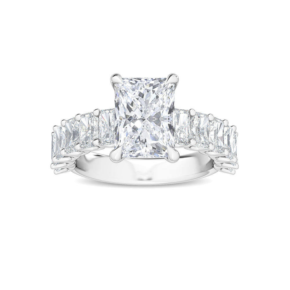 IGI Graded 3.38ctw Radiant Cut Lab-Grown Diamond Engagement Ring in 14k White Gold