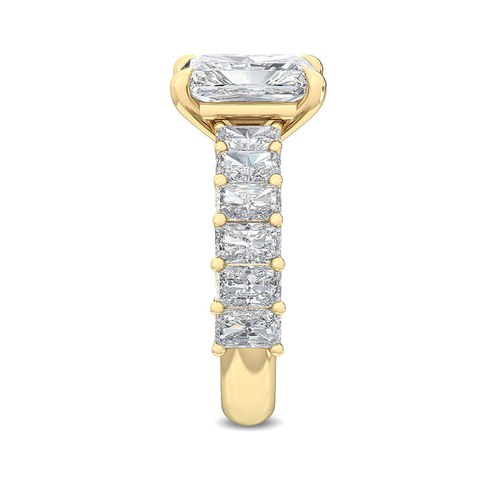 IGI Graded 3.38ctw Radiant Cut Lab-Grown Diamond Engagement Ring in 14k Yellow Gold