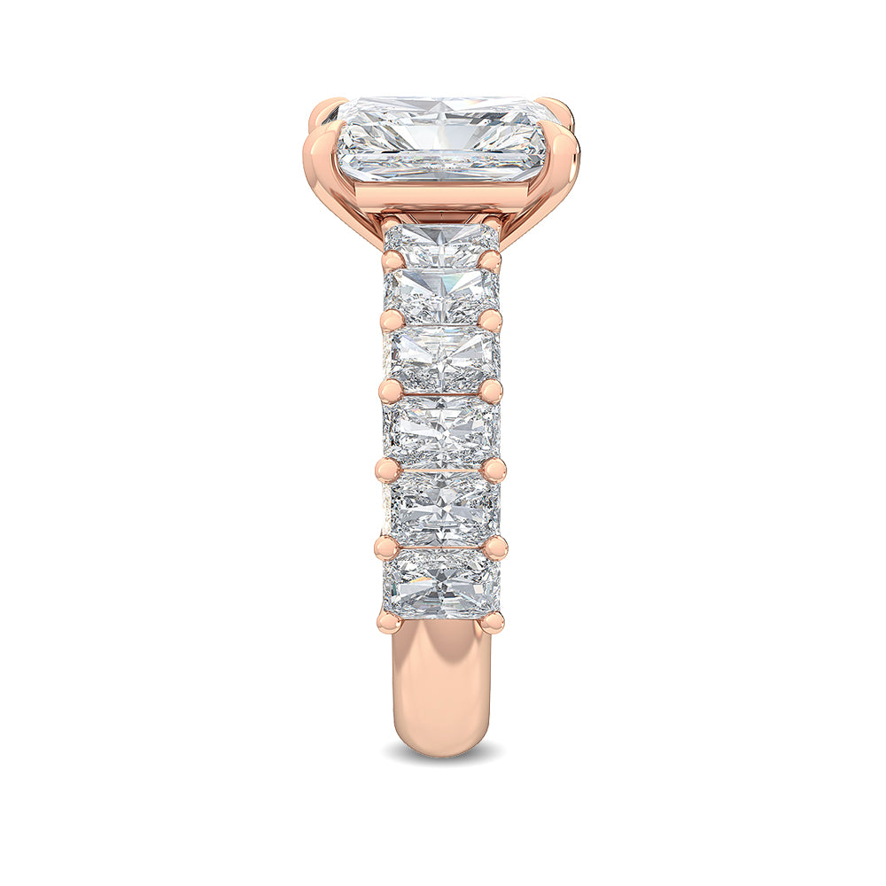 IGI Graded 3.38ctw Radiant Cut Lab-Grown Diamond Engagement Ring in 14k Rose Gold