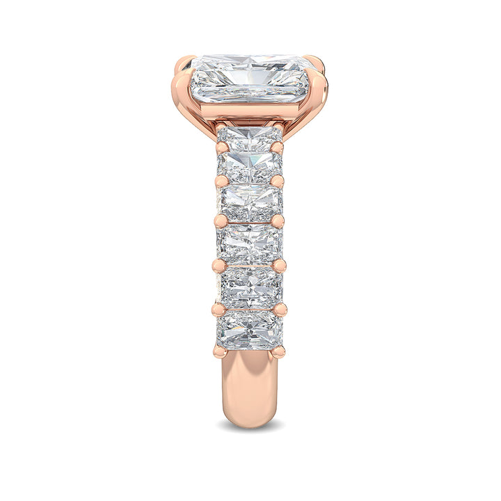 IGI Graded 3.38ctw Radiant Cut Lab-Grown Diamond Engagement Ring in 14k Rose Gold