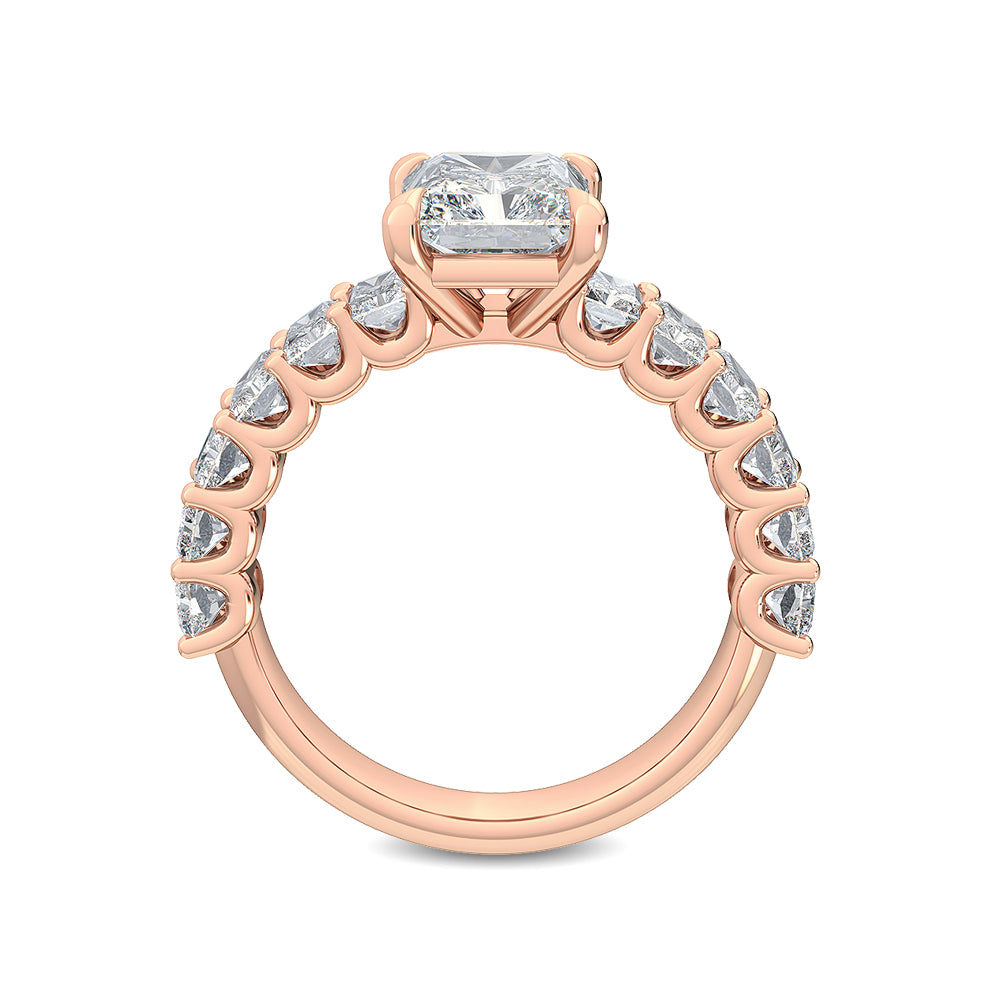 IGI Graded 3.38ctw Radiant Cut Lab-Grown Diamond Engagement Ring in 14k Rose Gold